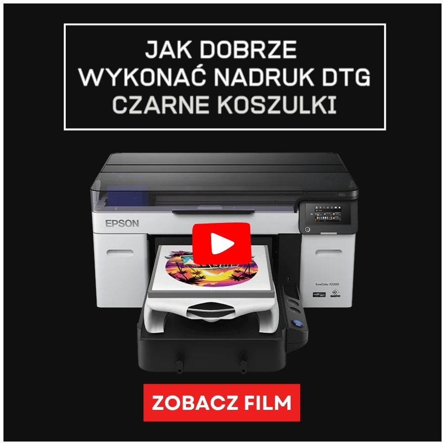 jak wykonać nadruk DTG na czarnej koszulce